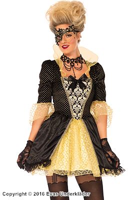 Barockprinzessin, Kostüm-Kleid, großes Schleife, Rüschen, kleine Punkte